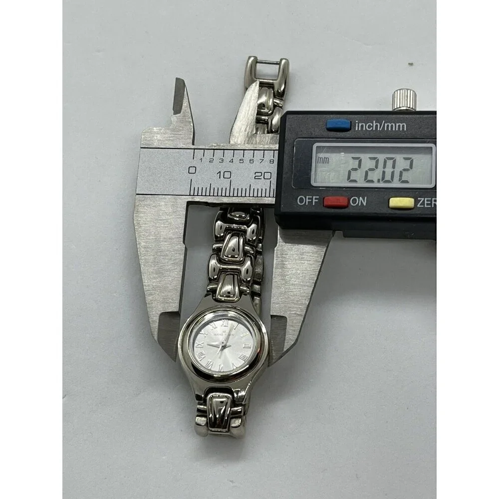 Anne Klein 10/1559 Women's Watch Link Bracelet Roman Numerals Silver Tone